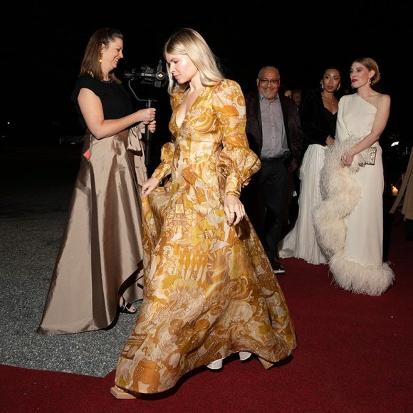 Tempo Puff-Sleeve Printed Linen-Silk Gown, Zimmermann - Picture 1 of 12